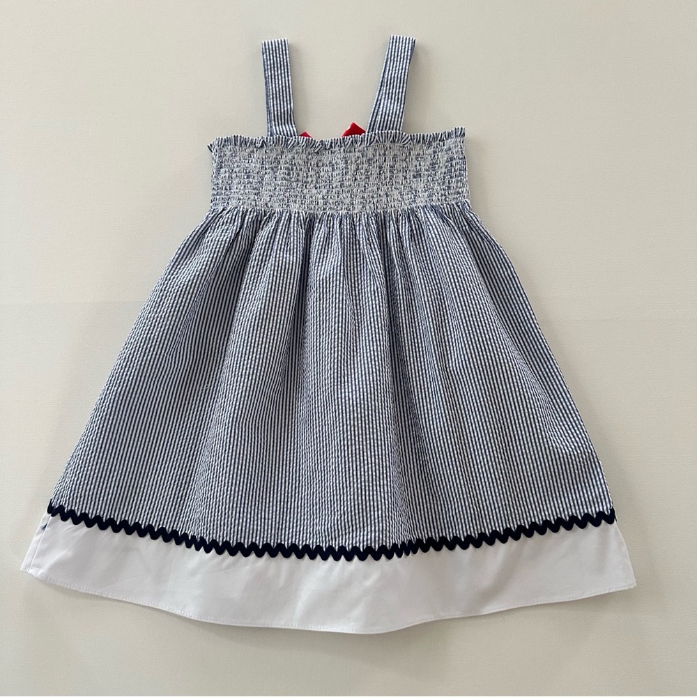Good Lad Girls 5 Navy Sundress Patriotic American July 4th Summer Star Bow Red - Picture 7 of 7
